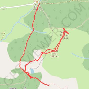 Itinéraire Lac de Beuil tête du Garnier, distance, dénivelé, altitude, carte, profil, trace GPS