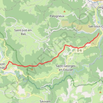 Itinéraire Chalmazel - Sail par le chemin de seigneurs, distance, dénivelé, altitude, carte, profil, trace GPS
