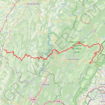 Itinéraire GR 9 - De Saint-Amour (Jura) à Mijoux (Ain), distance, dénivelé, altitude, carte, profil, trace GPS