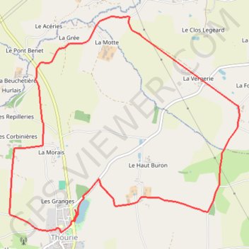 Itinéraire Circuit des manoirs - Thourie, distance, dénivelé, altitude, carte, profil, trace GPS