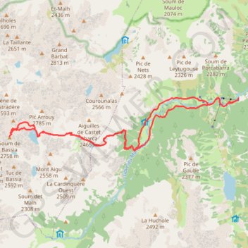 Itinéraire Soum de Bassia, distance, dénivelé, altitude, carte, profil, trace GPS