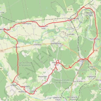 Itinéraire Arc et Senans - Vadans, distance, dénivelé, altitude, carte, profil, trace GPS