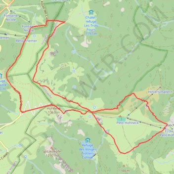 Itinéraire Boucle du petit et grand Hohneck, distance, dénivelé, altitude, carte, profil, trace GPS