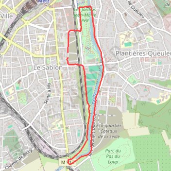 Itinéraire Sablon - Magny - Arènes, distance, dénivelé, altitude, carte, profil, trace GPS