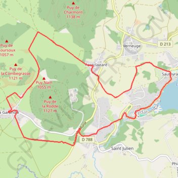 Itinéraire Puy de la Rodde Aydat_2, distance, dénivelé, altitude, carte, profil, trace GPS