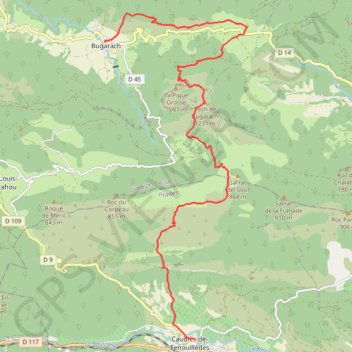 Itinéraire Sentier cathare caudies - bugarach, distance, dénivelé, altitude, carte, profil, trace GPS