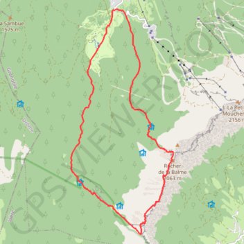 Itinéraire Les Rochers de la Balme par la Combe de Fer, distance, dénivelé, altitude, carte, profil, trace GPS