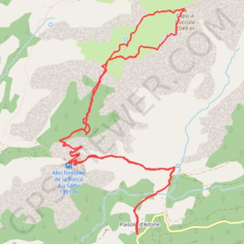 Itinéraire Capu a u Cuccula, distance, dénivelé, altitude, carte, profil, trace GPS