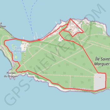 Itinéraire Île Sainte-Marguerite, distance, dénivelé, altitude, carte, profil, trace GPS