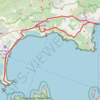 Itinéraire Presqu'île de Giens-Le Lavandou, distance, dénivelé, altitude, carte, profil, trace GPS