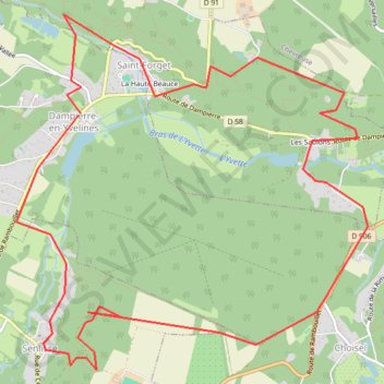 Itinéraire Du coté de Dampierre en Yveline, distance, dénivelé, altitude, carte, profil, trace GPS