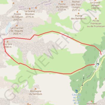 Itinéraire Selle du Puy Gris, distance, dénivelé, altitude, carte, profil, trace GPS