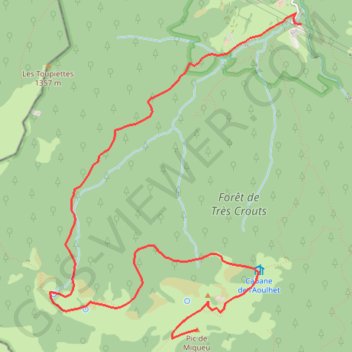 Itinéraire Descente du pic MIQUEU, distance, dénivelé, altitude, carte, profil, trace GPS