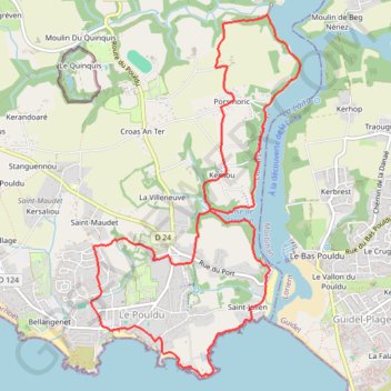 Itinéraire Porsmoric - Le Pouldu, distance, dénivelé, altitude, carte, profil, trace GPS