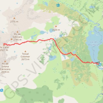 Itinéraire Puig Carlit, distance, dénivelé, altitude, carte, profil, trace GPS