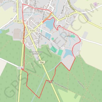 Itinéraire Circuit de l'eau - Senonches, distance, dénivelé, altitude, carte, profil, trace GPS