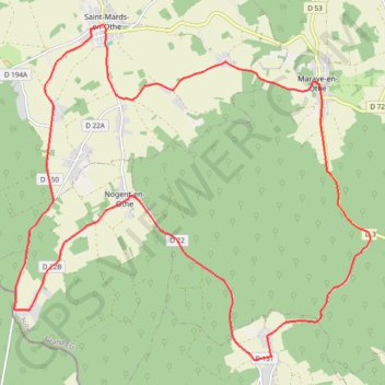 Itinéraire Circuit de Saint-Mards-en-Othe, distance, dénivelé, altitude, carte, profil, trace GPS