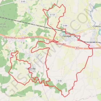 Itinéraire Rando Plouagat, distance, dénivelé, altitude, carte, profil, trace GPS