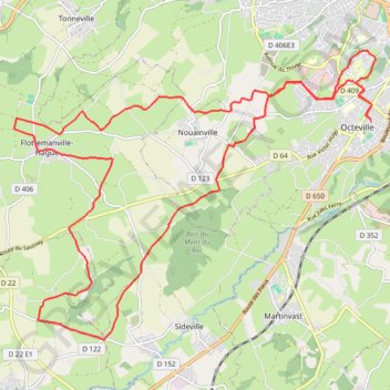 Itinéraire La Haguarde Octevillaise, distance, dénivelé, altitude, carte, profil, trace GPS