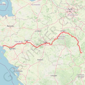 Itinéraire La Loire à Vélo, distance, dénivelé, altitude, carte, profil, trace GPS