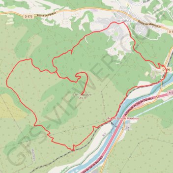 Itinéraire Mirabeau Saint Sépulcre (variante plus facile mais plus longue), distance, dénivelé, altitude, carte, profil, trace GPS