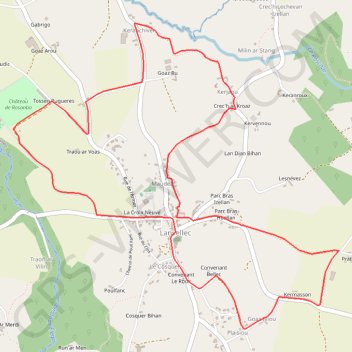 Itinéraire Tro bourg Lanvaeleg - Lanvellec, distance, dénivelé, altitude, carte, profil, trace GPS