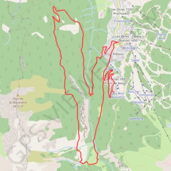 Itinéraire Les Orres, distance, dénivelé, altitude, carte, profil, trace GPS