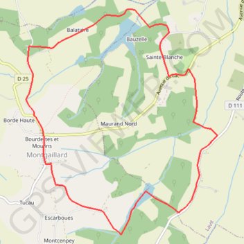 Itinéraire Montgaillard des Potiers, distance, dénivelé, altitude, carte, profil, trace GPS