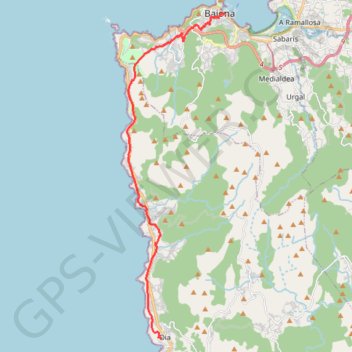 Itinéraire Oia to Baiona Caminho Português, distance, dénivelé, altitude, carte, profil, trace GPS