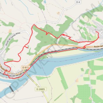 Itinéraire Boudou entre canal et Garonne, distance, dénivelé, altitude, carte, profil, trace GPS