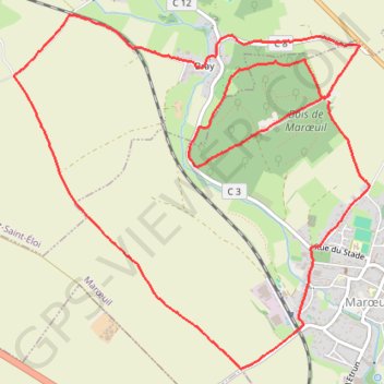 Itinéraire Bois de Marœuil - Bray Marœuil, distance, dénivelé, altitude, carte, profil, trace GPS