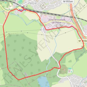 Itinéraire Peltre, distance, dénivelé, altitude, carte, profil, trace GPS