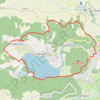 Itinéraire Murol - saut de la Pucelle, distance, dénivelé, altitude, carte, profil, trace GPS