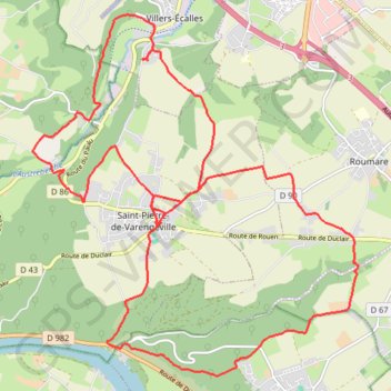 Itinéraire 2 boucles autour de Saint Pierre de Varengeville, distance, dénivelé, altitude, carte, profil, trace GPS