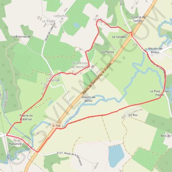 Itinéraire Lubersac, une église de Saint-Sernin de Duras - Pays du Dropt, distance, dénivelé, altitude, carte, profil, trace GPS