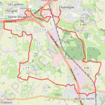 Itinéraire La Campagne au sud de Rennes, distance, dénivelé, altitude, carte, profil, trace GPS