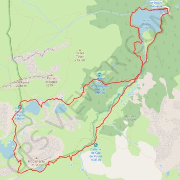 Itinéraire Les lacs d'ayous, distance, dénivelé, altitude, carte, profil, trace GPS