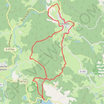 Itinéraire Du lac des Settons à Gouloux, distance, dénivelé, altitude, carte, profil, trace GPS