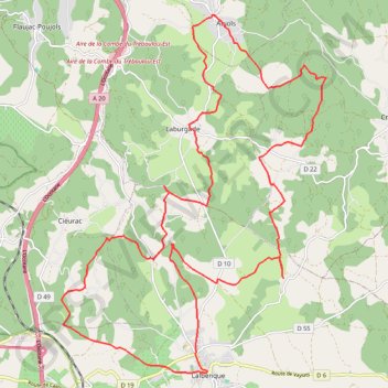 Itinéraire Circuit vtt de lalbenque pays de la truffe, distance, dénivelé, altitude, carte, profil, trace GPS