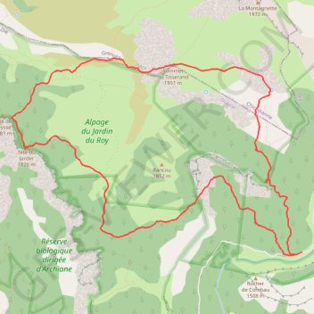 Itinéraire Tête du Jardin et Croix du Lautaret (Vercors), distance, dénivelé, altitude, carte, profil, trace GPS