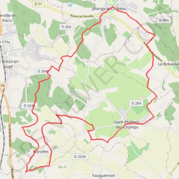 Itinéraire Randonnée Saint-Philbert-des-Champs, distance, dénivelé, altitude, carte, profil, trace GPS