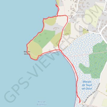 Itinéraire Aber Wrac'h - Balade du Broênou, distance, dénivelé, altitude, carte, profil, trace GPS