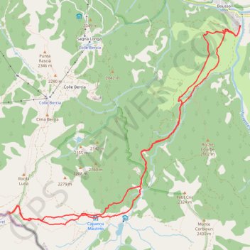 Itinéraire Cima Saurel, distance, dénivelé, altitude, carte, profil, trace GPS