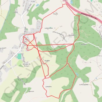 Itinéraire Moirax Petit circuit, distance, dénivelé, altitude, carte, profil, trace GPS