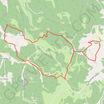Itinéraire Meyrals Lussac, distance, dénivelé, altitude, carte, profil, trace GPS