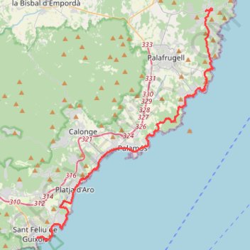 Itinéraire ES-mapa-cami-ronda, distance, dénivelé, altitude, carte, profil, trace GPS