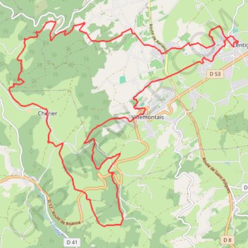 Itinéraire Le Tour du Pey de la Roue via le Bourg de Cherier - Lentigny, distance, dénivelé, altitude, carte, profil, trace GPS
