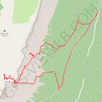 Itinéraire Pas de l'Oeille, Couloir des Sultane (Vercors), distance, dénivelé, altitude, carte, profil, trace GPS