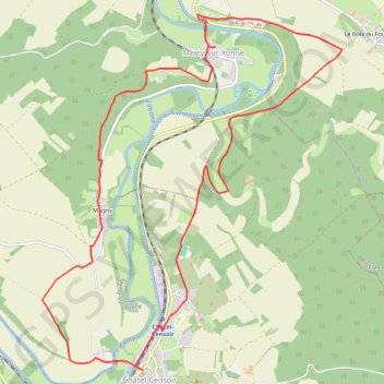 Itinéraire Un peu des méandres de l'Yonne à Châtel-Censoir, distance, dénivelé, altitude, carte, profil, trace GPS