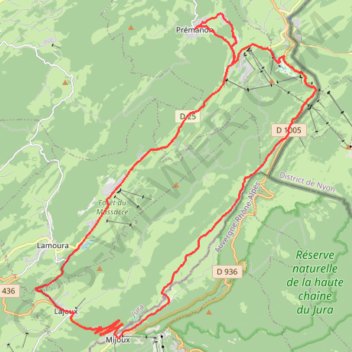 Itinéraire Lac de Lamoura et Valserine - Prémanon, distance, dénivelé, altitude, carte, profil, trace GPS
